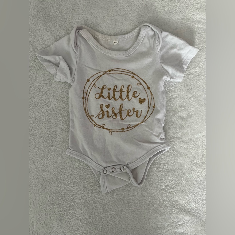 0-3 month little sister onesie